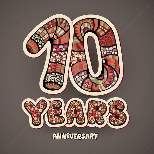 10 anni anniversario decorativo mano vettore carta Foto d'archivio © balabolka