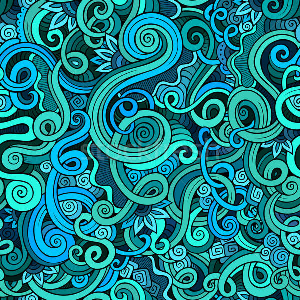 Decorative doodle nature ornamental curl  seamless pattern Stock photo © balabolka