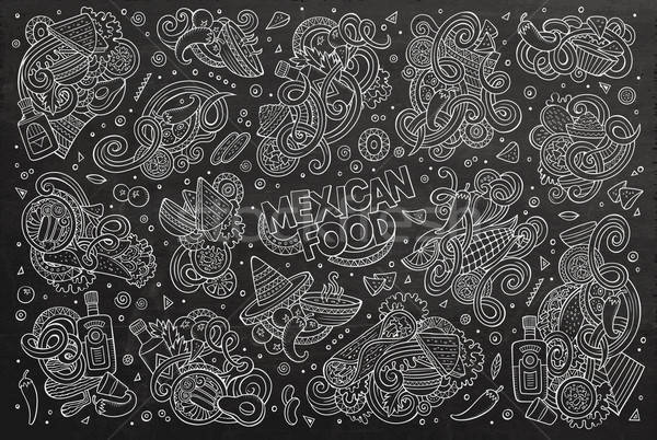 Doodle cartoon objets ligne [[stock_photo]] © balabolka