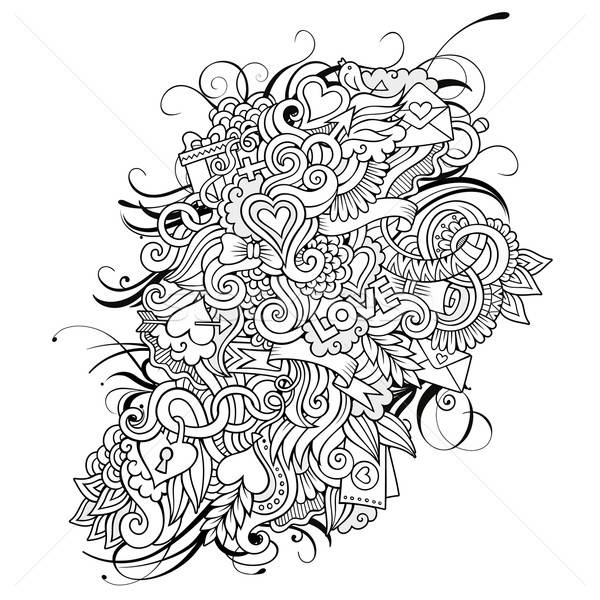 Liefde vector schets abstract decoratief Stockfoto © balabolka