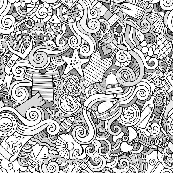 Seamless pattern sealife and marine Stock photo © balabolka