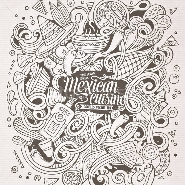 ストックフォト: 漫画 · かわいい · メキシコ料理 · 実例 · 手描き