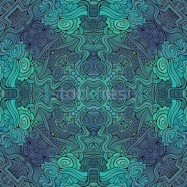 Abstract vector decorative ethnic floral seamless pattern Stock photo © balabolka