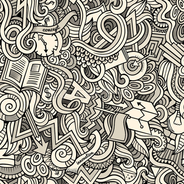 Cartoon cute doodles hand drawn Idea seamless pattern Stock photo © balabolka