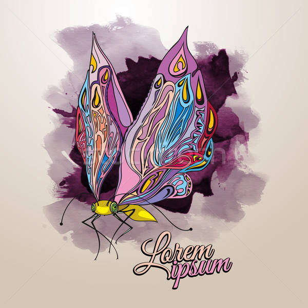 Vecteur décoratif insecte papillon art texture Photo stock © balabolka