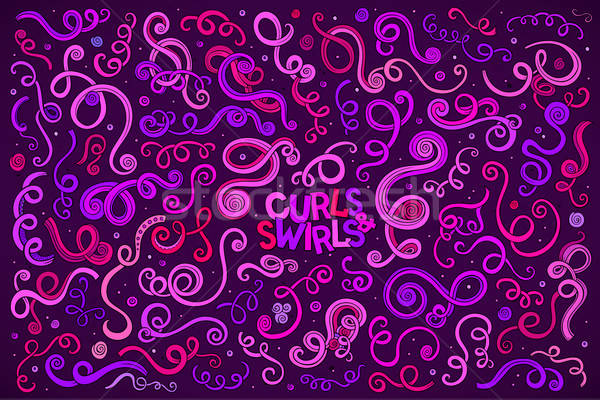 Vector hand drawn Doodle cartoon set of curls and swirls  Stock photo © balabolka