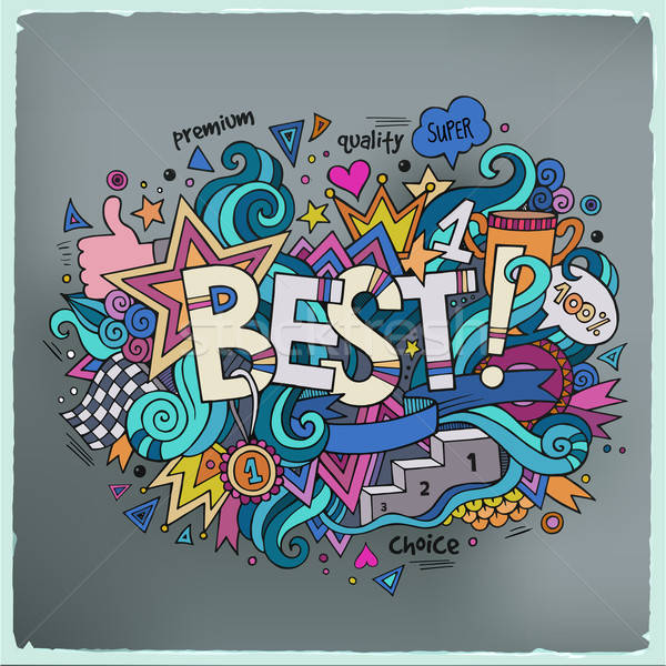 Best hand lettering and doodles elements background Stock photo © balabolka