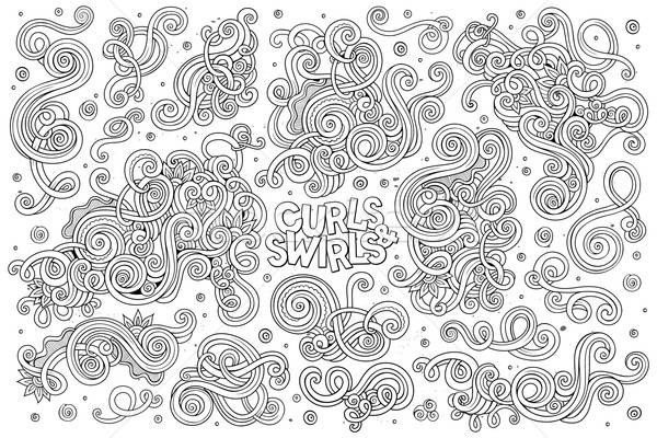 Vector hand drawn Doodle cartoon set of curls and swirls  Stock photo © balabolka