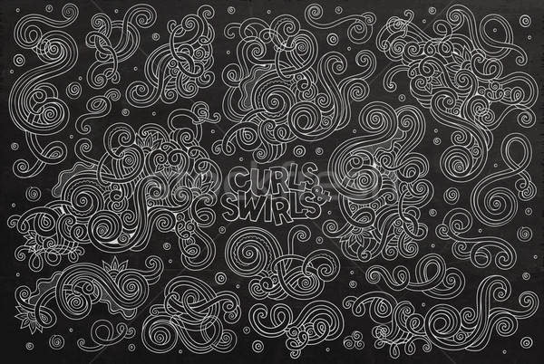 Chalkboard Vector hand drawn Doodle cartoon set of curls and swirls  Stock photo © balabolka