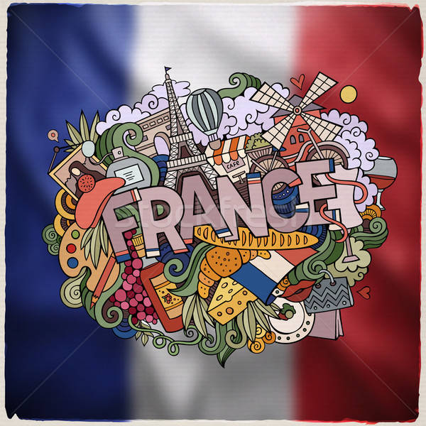 France hand lettering and doodles elements emblem Stock photo © balabolka