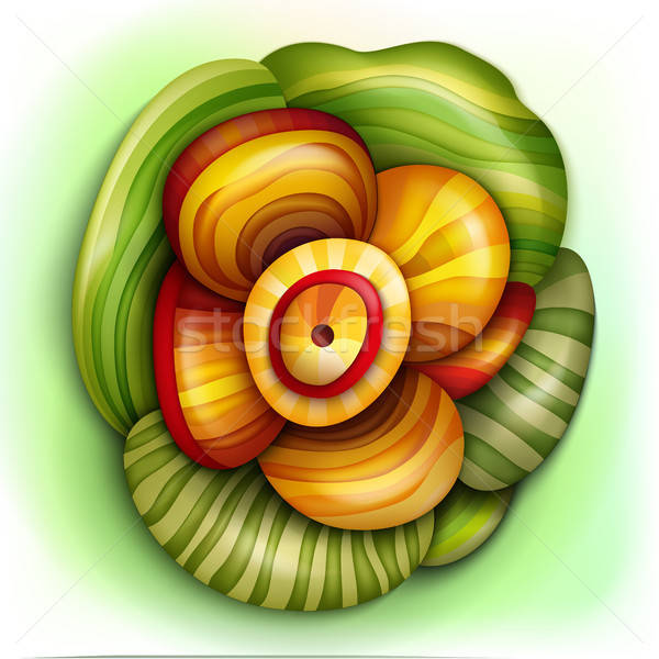 Volumetric abstract fantastic colorful flower Stock photo © balabolka