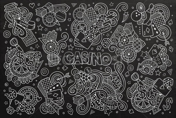 Sketchy vector hand drawn doodles cartoon set of Casino objects  Stock photo © balabolka