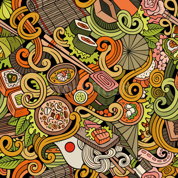 Foto d'archivio: Cartoon · scarabocchi · japanese · cucina · colorato