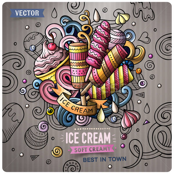 Ice Cream cartoon vector doodle illustration Stock photo © balabolka