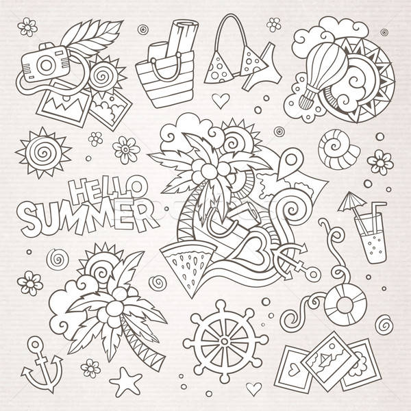 Summer and vacation symbols and objects Stock photo © balabolka