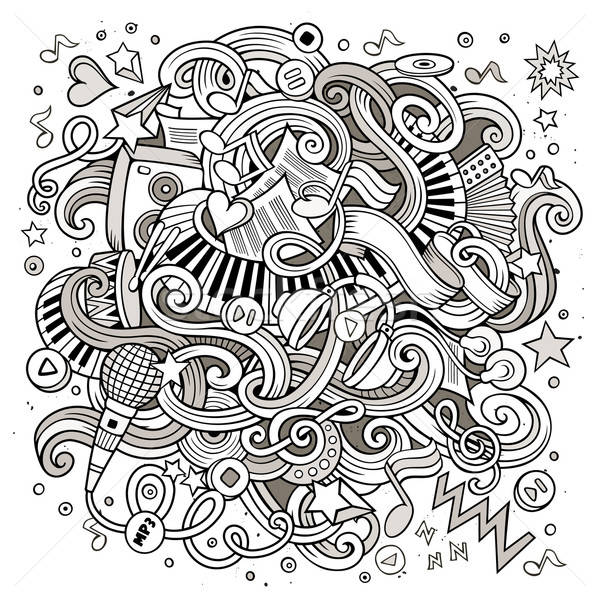 Cartoon музыкальный иллюстрация линия искусства Сток-фото © balabolka