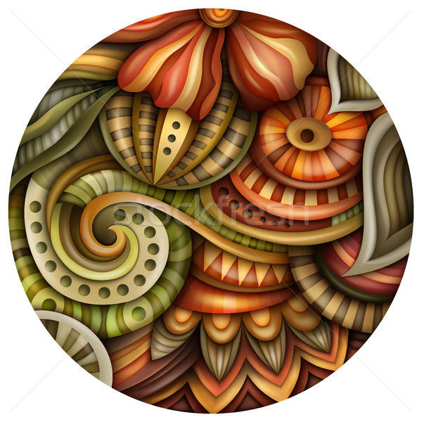 Volumetric abstract fantastic colorful round flower illustration Stock photo © balabolka