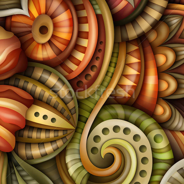 Volumetric abstract fantastic colorful round flower illustration Stock photo © balabolka