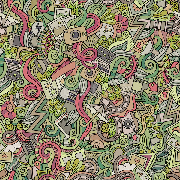 Photography doodles seamless pattern Stock photo © balabolka