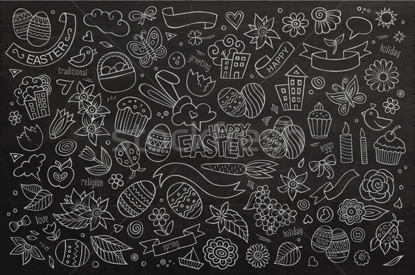 Easter vector symbols and objects Stock photo © balabolka