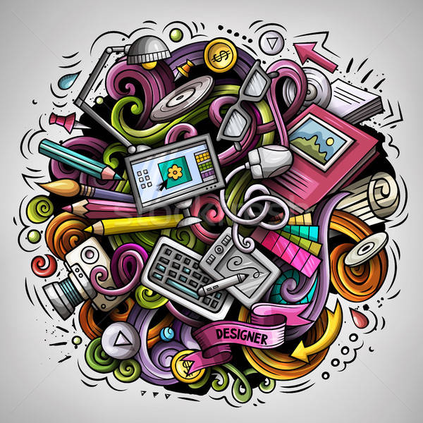 Karikatür vektör karalamalar sanat dizayn örnek Stok fotoğraf © balabolka