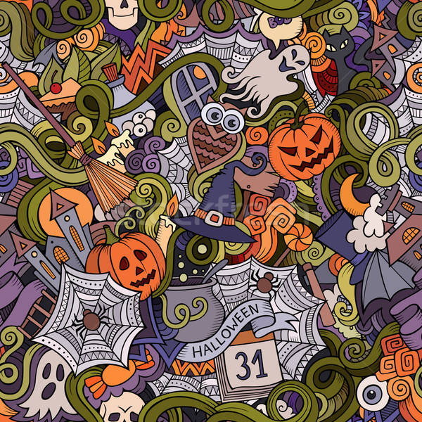 Foto stock: Desenho · animado · vetor · halloween · símbolos · comida