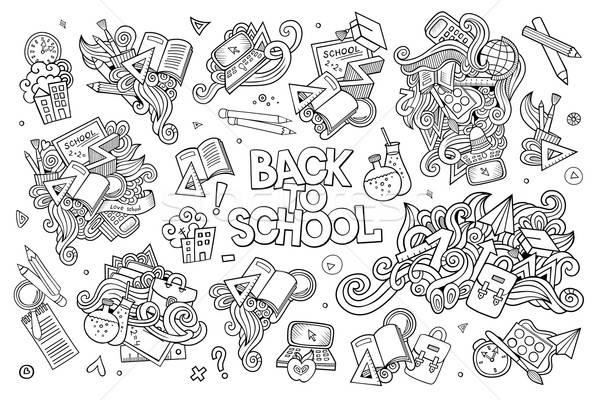 School and education doodles hand drawn vector symbols Stock photo © balabolka