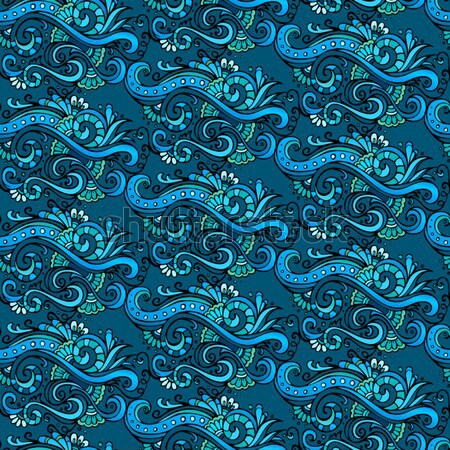 Decorativo vettore fiore blu pattern abstract Foto d'archivio © balabolka