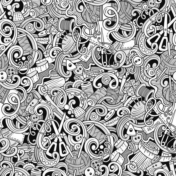Cartoon handmade and sewing doodles seamless pattern Stock photo © balabolka