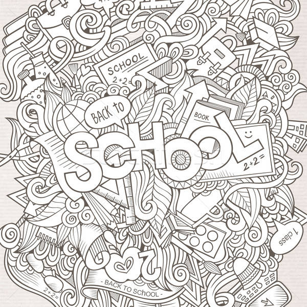 Cartoon sketchy hand-drawn Doodle on the subject of education Stock photo © balabolka