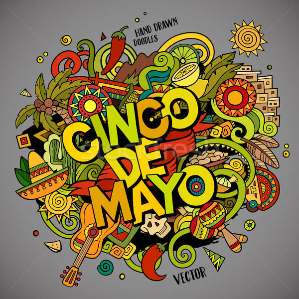 Cinco de Mayo. Cartoon vector hand drawn Doodle illustration Stock photo © balabolka