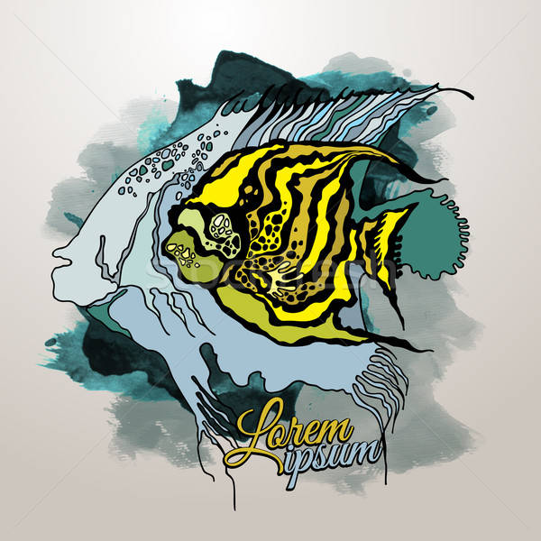Vector abstract grafică peşte grunge textură Imagine de stoc © balabolka