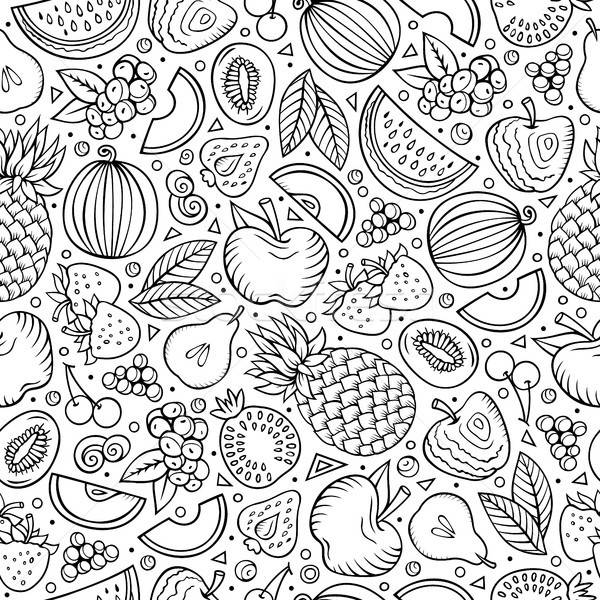 Cartoon hand-drawn Diet food seamless pattern Stock photo © balabolka