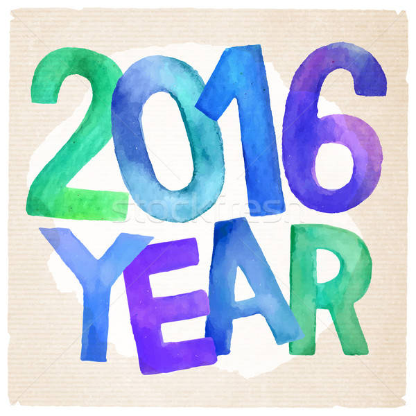 2016 Year vector watercolor inscription Stock photo © balabolka