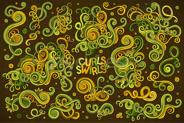 Vector hand drawn Doodle cartoon set of curls and swirls  Stock photo © balabolka