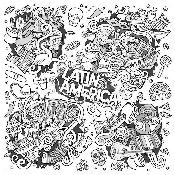 Sketchy vector hand drawn Doodle Latin American doodle designs Stock photo © balabolka