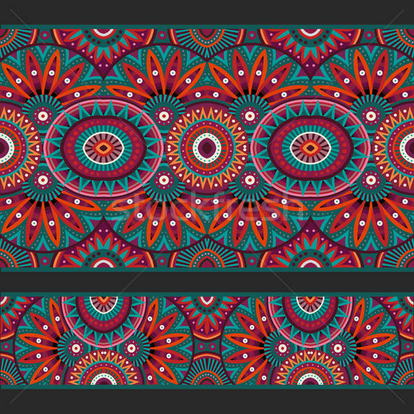 Abstract vector ornamental ethnic seamless stripes Stock photo © balabolka