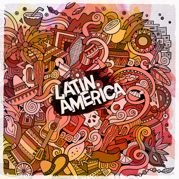 Cartoon hand-drawn doodles Latin American illustration Stock photo © balabolka