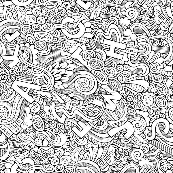 Letters abstract decorative doodles seamless pattern. Stock photo © balabolka