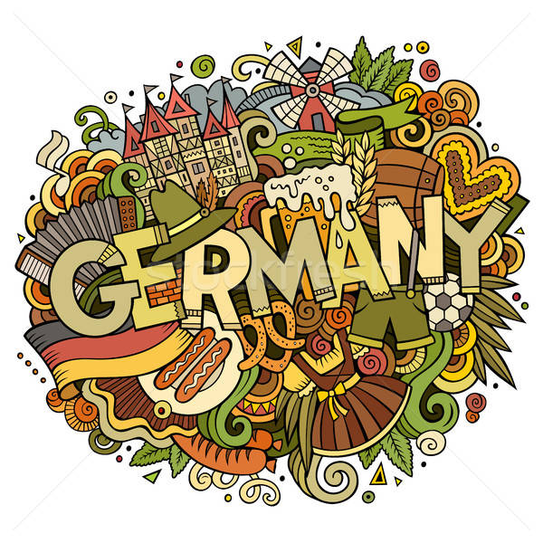 Cartoon cute doodles Germany illustration Stock photo © balabolka