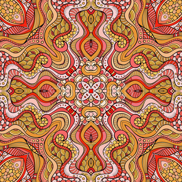 Stock photo: Abstract vector decorative ethnic floral seamless pattern