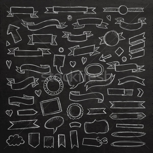 Hand drawn sketch hand drawn elements. Vector chalkboard illustr Stock photo © balabolka