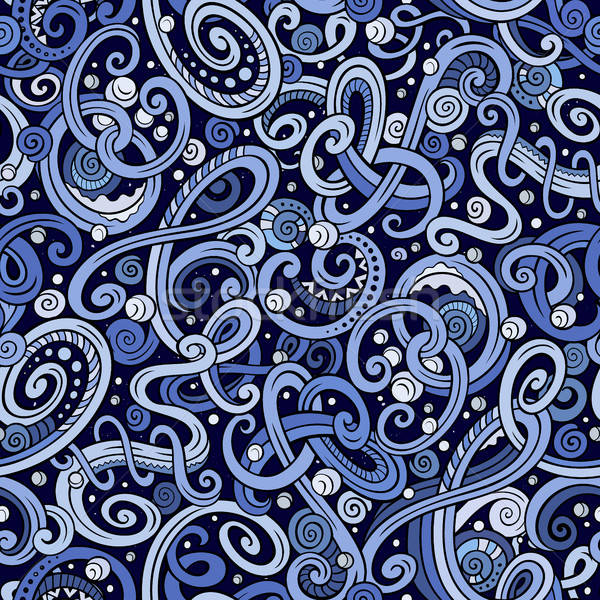 Decorative doodle abstract winter curly seamless pattern Stock photo © balabolka