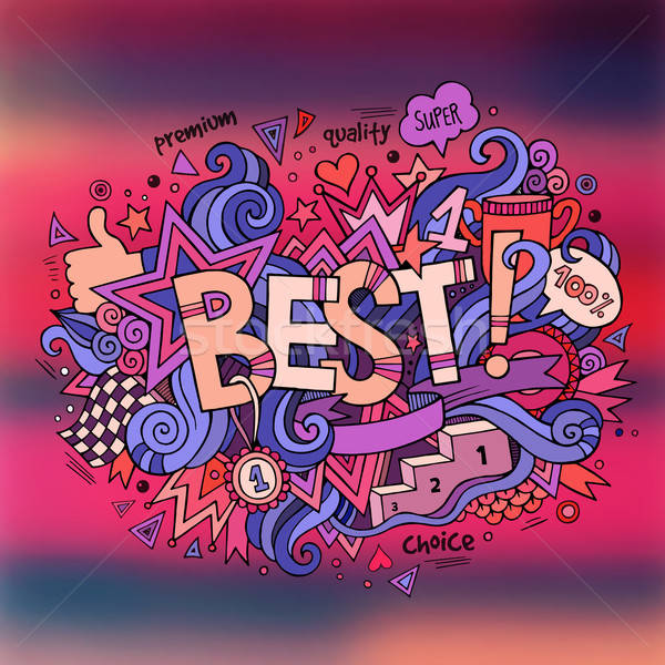 Best hand lettering and doodles elements background. Vector blur Stock photo © balabolka