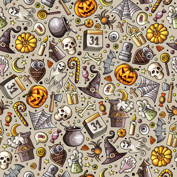 Foto stock: Desenho · animado · bonitinho · halloween · colorido