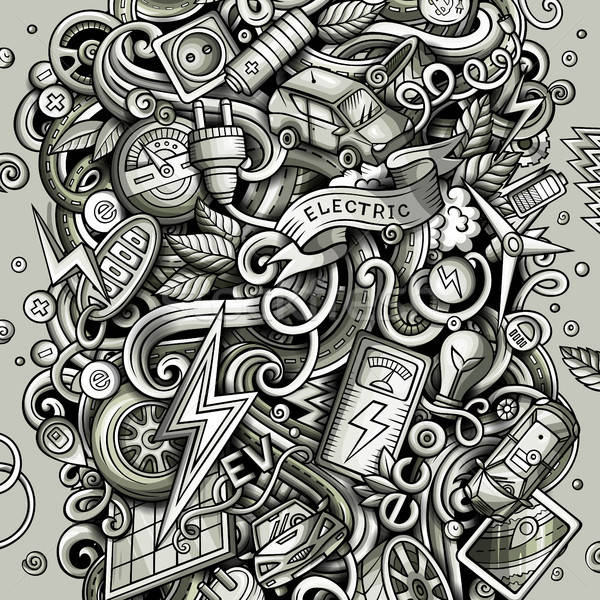Cartoon vector doodles Electric cars illustration Stock photo © balabolka