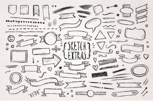 Hand drawn sketch elements Stock photo © balabolka