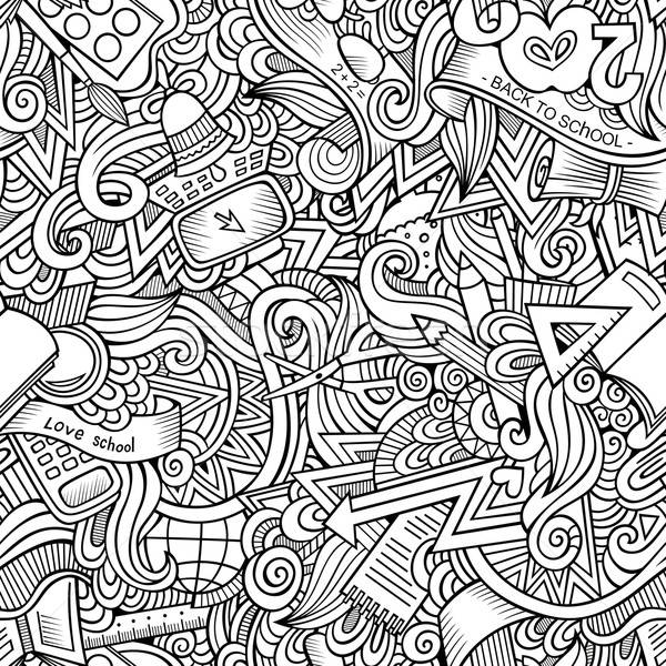 Cartoon vector hand drawn Doodles on the subject of school  Stock photo © balabolka