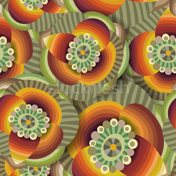 Gyönyörű dekoratív virágmintás díszítő végtelen minta absztrakt Stock fotó © balabolka