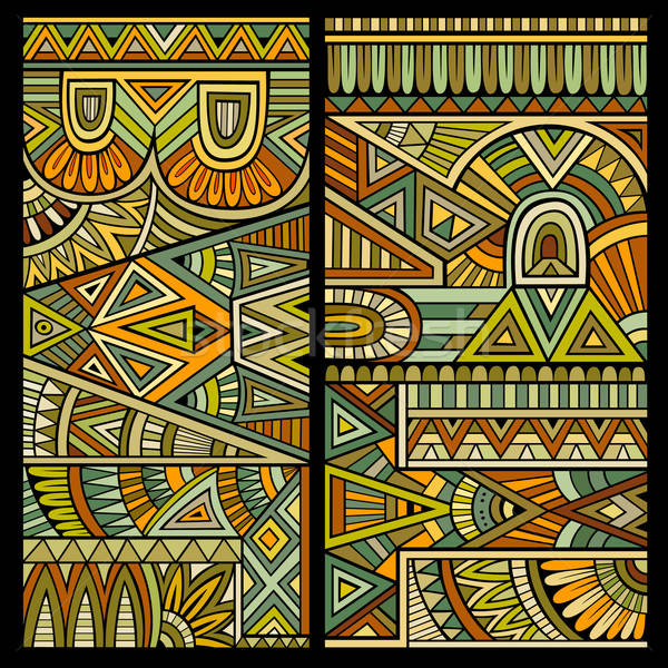 Stock photo: Abstract vector tribal ethnic background